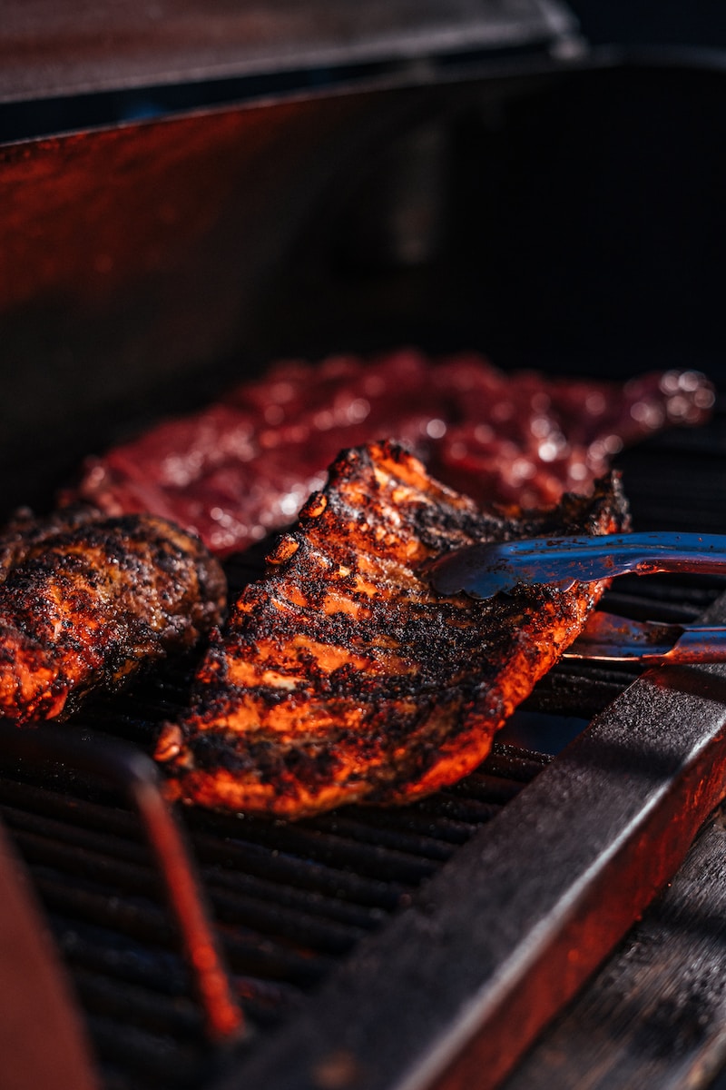 grilled meat on black grill